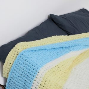 Handmade  Alize Puffy Warm Fluffy Colorful Crochet Blankets - Image 2