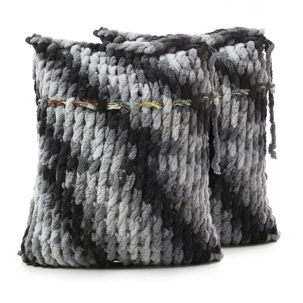 Handmade Alize Puffy Luxury Cushion Pillow Covers Sets ( 2 Pieces )