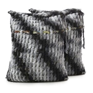 Handmade Alize Puffy Luxury Cushion Pillow Covers Sets ( 2 Pieces )