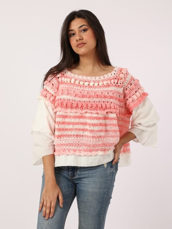 Corchet Blouses Handmade Voile Sleeves