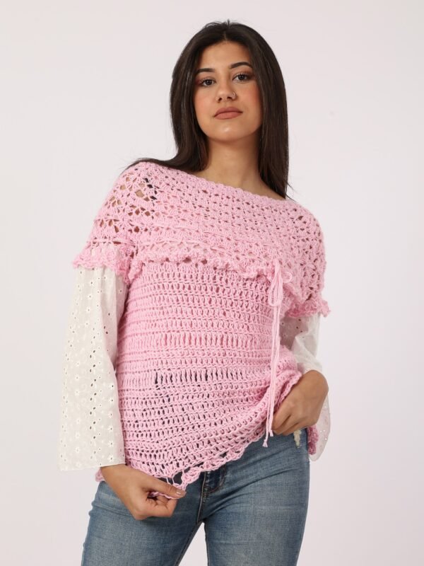 Corchet Blouses Handmade Roukema Sleeves
