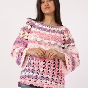 Wool Colorful Blouses Crochet Handmade