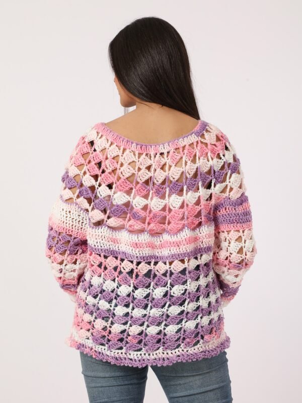 Wool Colorful Blouses Crochet Handmade