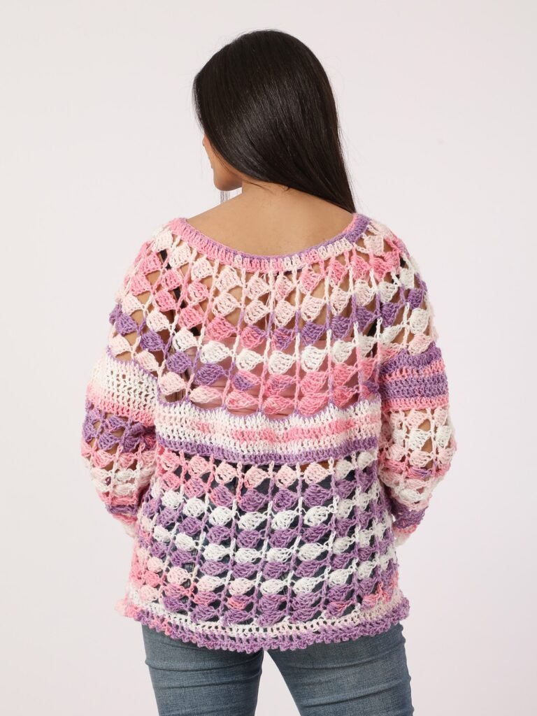 Wool Colorful Blouses Crochet Handmade