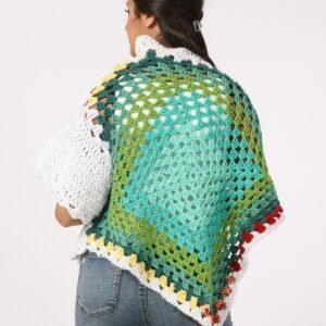 Wool Asymmetric Triangle Capa Capelet Poncho Crochet Handmade - Image 2