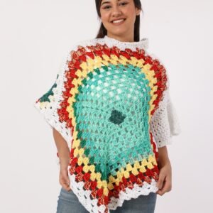 Wool Asymmetric Triangle Capa Capelet Poncho Crochet Handmade