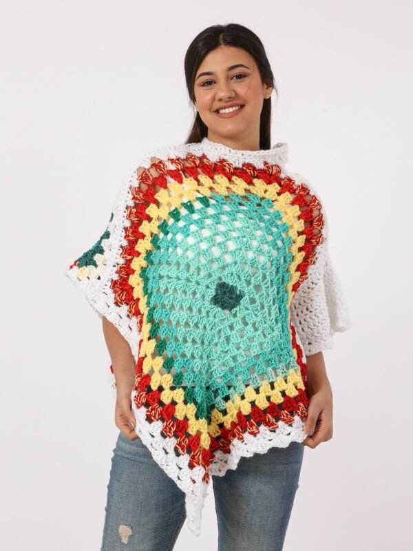 Wool Asymmetric Triangle Capa Capelet Poncho Crochet Handmade