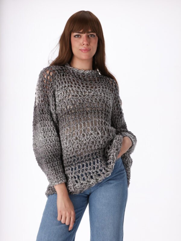 Pullover Wide Strip Crochet Handmade