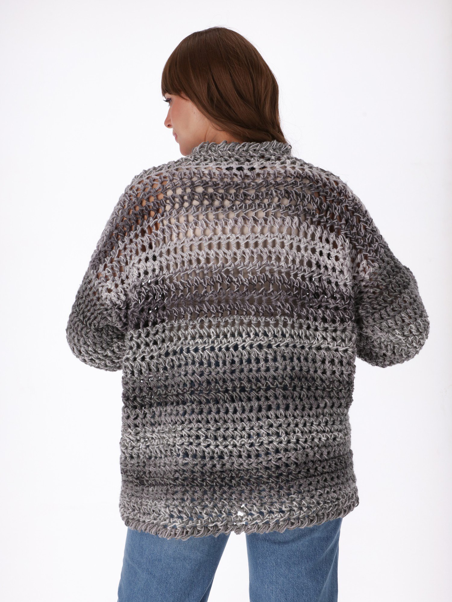 Pullover Wide Strip Crochet Handmade - Image 3