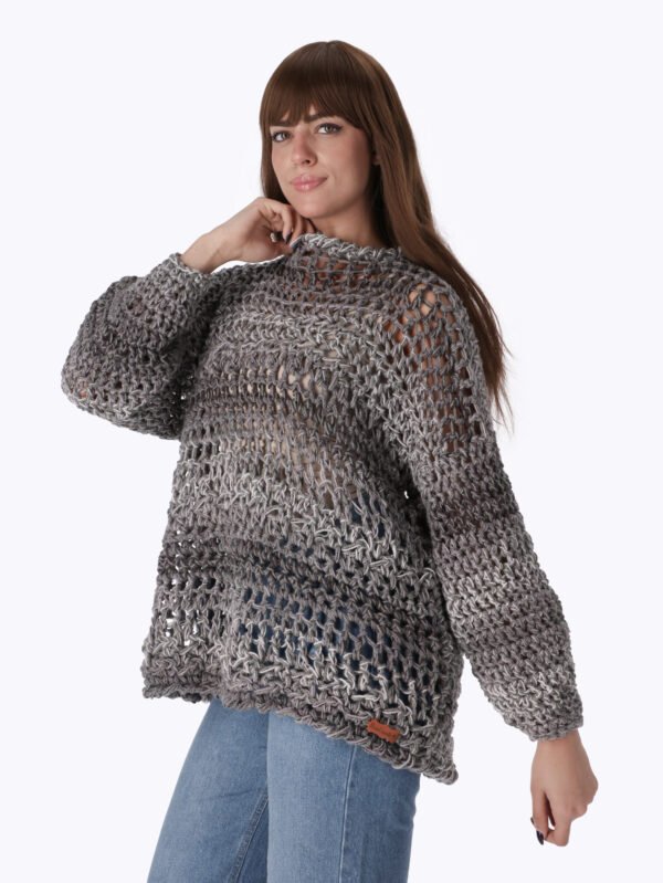 Pullover Wide Strip Crochet Handmade