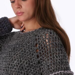 Pullover Wide Strip Crochet Handmade - Image 5