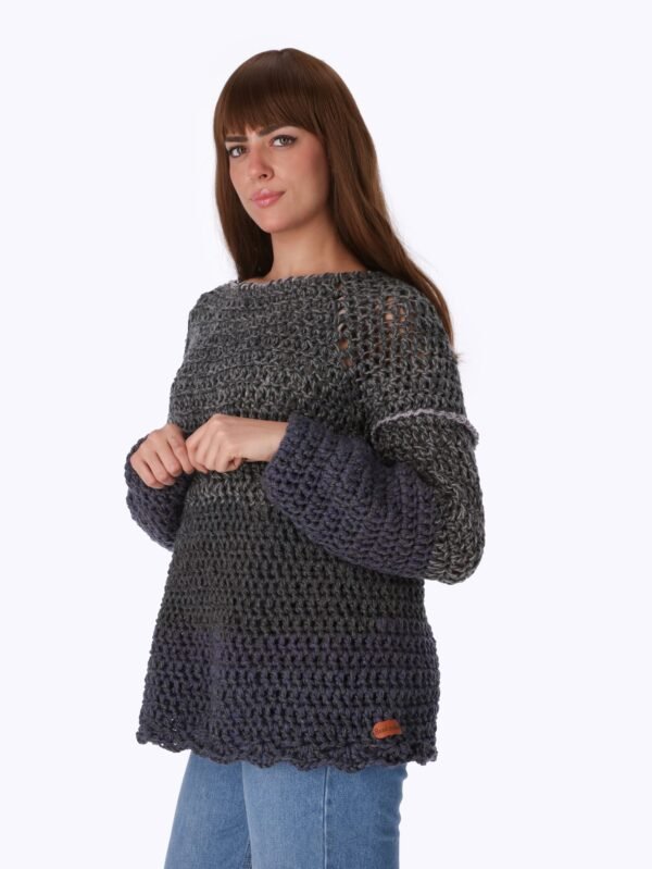 Pullover Wide Strip Crochet Handmade