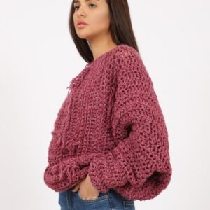 Comfy Heavy Oversized Sweater Crochet Handmade - Image 6