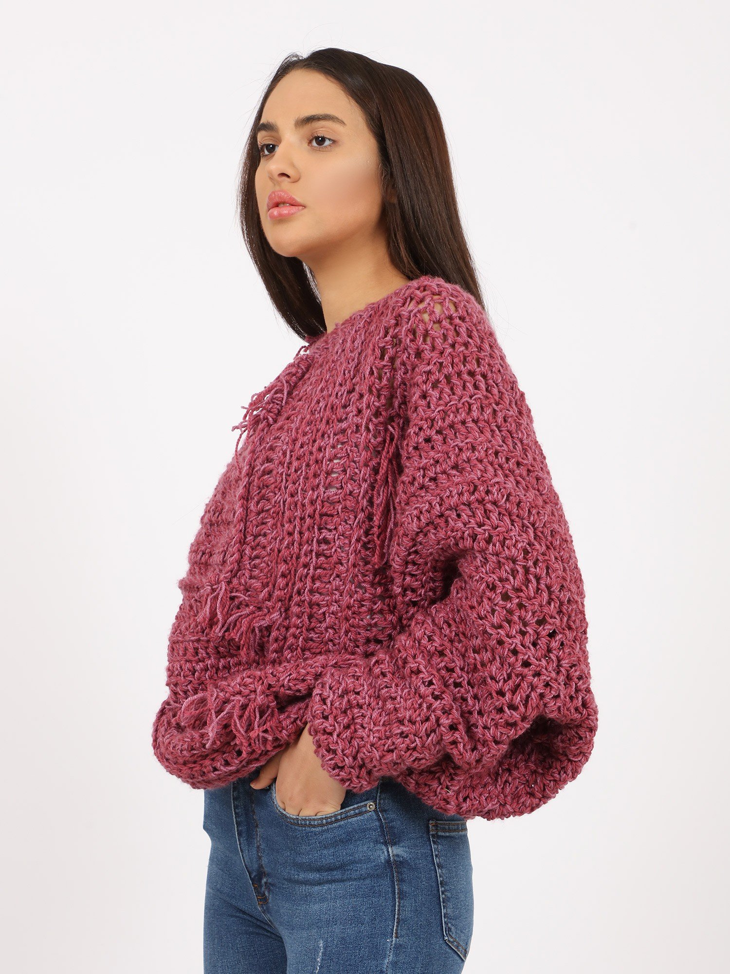Comfy Heavy Oversized Sweater Crochet Handmade - Image 6