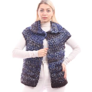 Colorful Buttoned Vest Jacket Crochet  Handmade