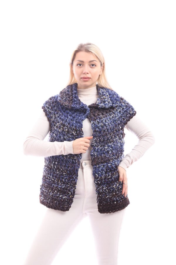 Colorful Buttoned Vest Jacket Crochet  Handmade