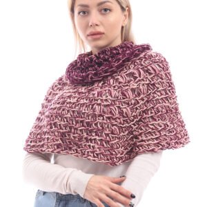 Wool High Collared Capelet Poncho Crochet Handmade - Image 3
