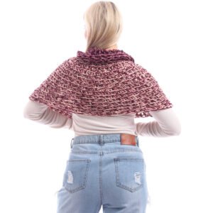 Wool High Collared Capelet Poncho Crochet Handmade - Image 2