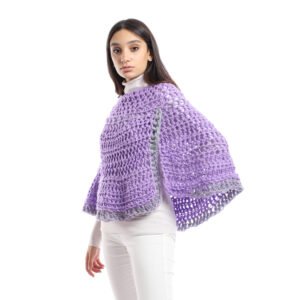 Wool Capelet Poncho Crochet Handmade - Image 3