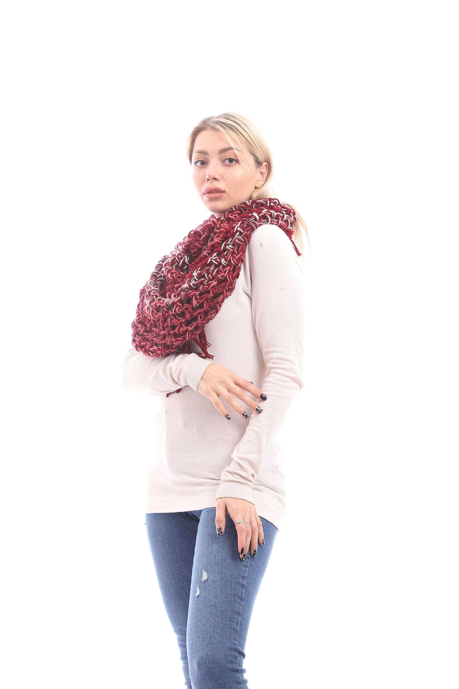 Mesh Wool Tube Collar Crochet Handmade - Image 4