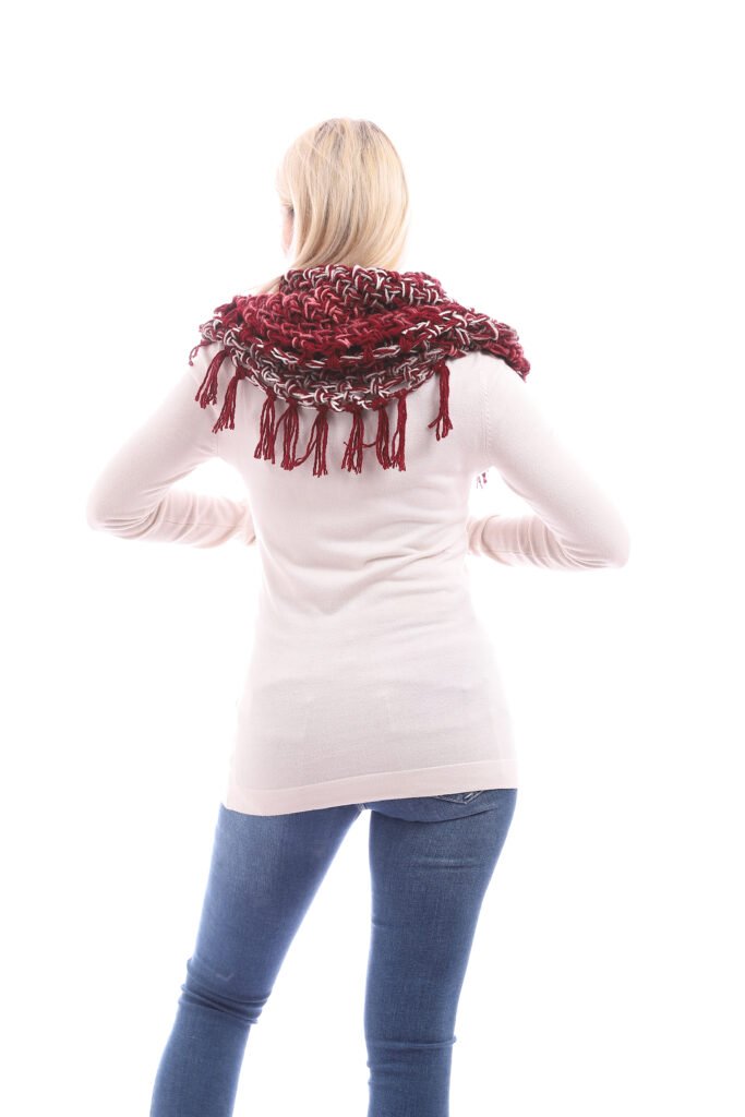 Mesh Wool Tube Collar Crochet Handmade