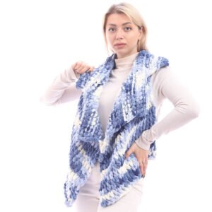 Wool Crochet Handmade Puffy Over Lap Vest