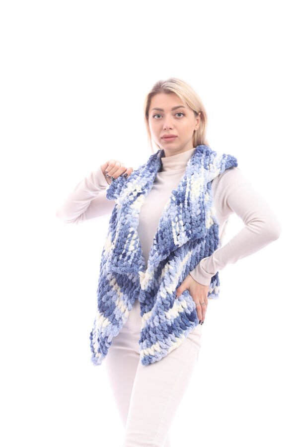 Wool Crochet Handmade Puffy Over Lap Vest
