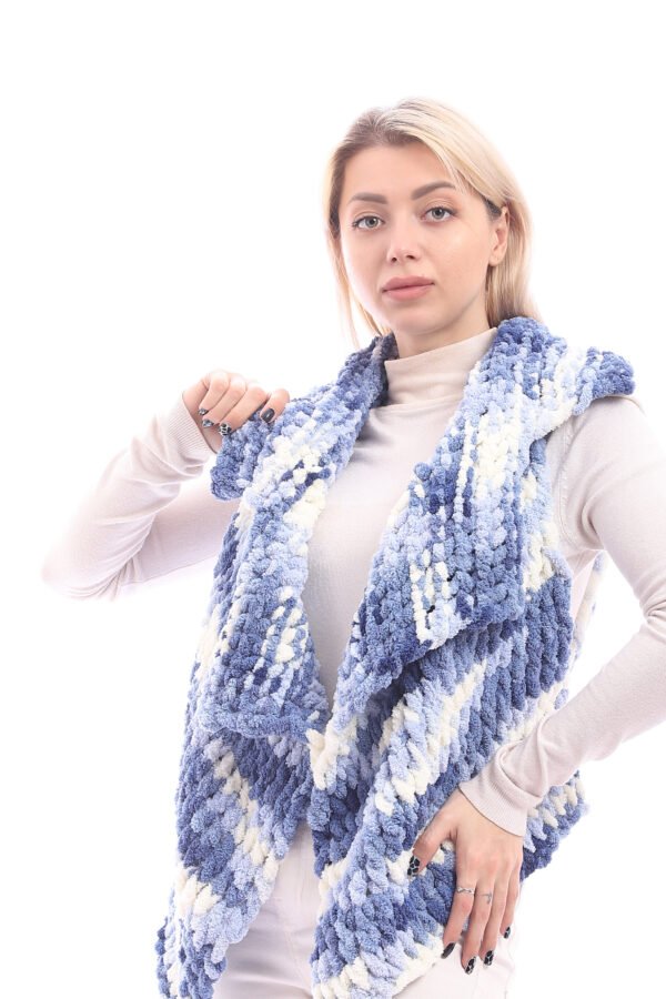 Wool Crochet Handmade Puffy Over Lap Vest