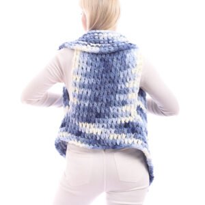 Wool Crochet Handmade Puffy Over Lap Vest - Image 3