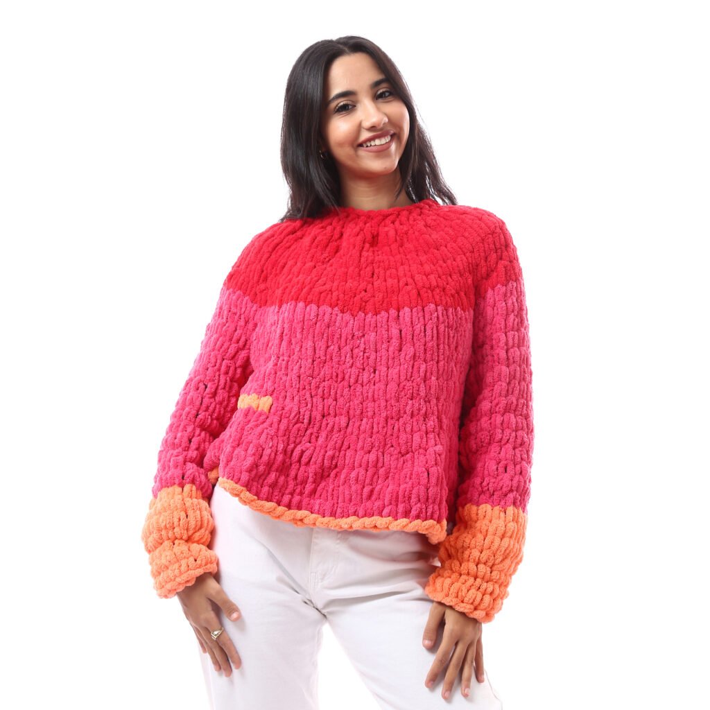 Comfy Sweater Puffy Fine Warm Crochet Handmade