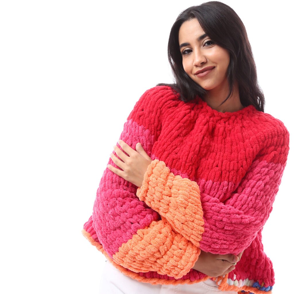 Comfy Sweater Puffy Fine Warm Crochet Handmade