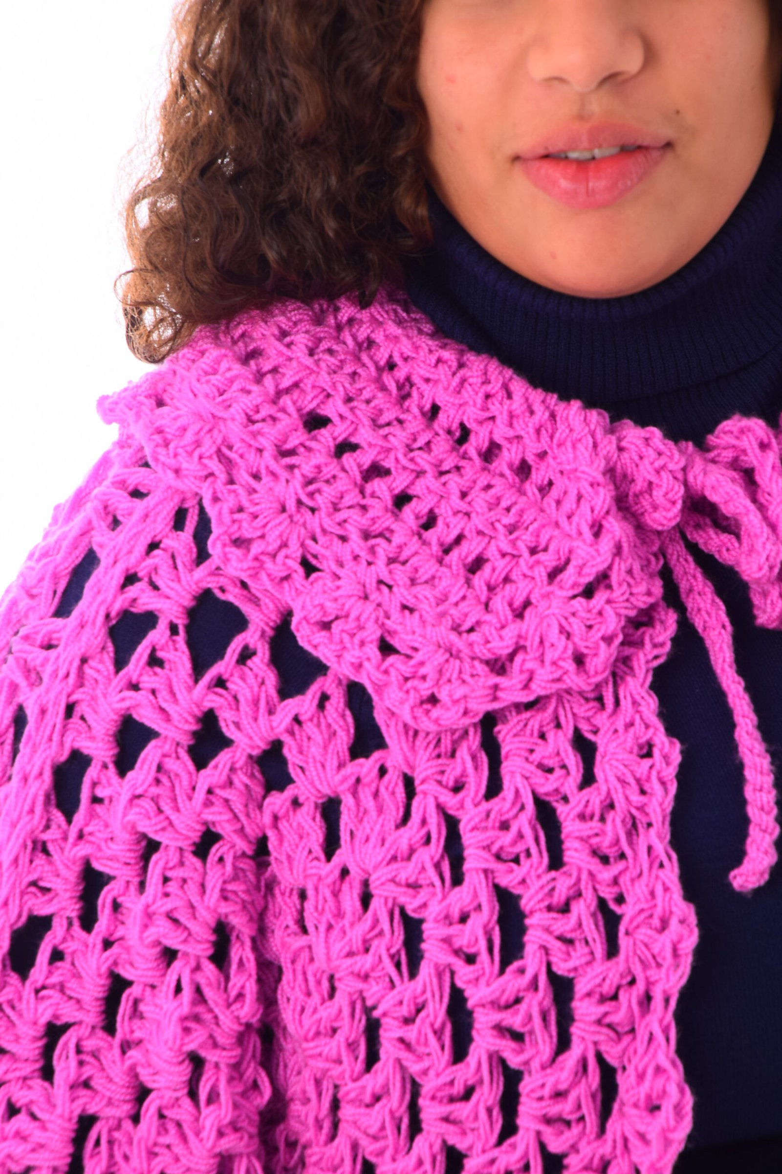 Wool Open Front Cardigan Grany Stitches Crochet Handmade - Image 5