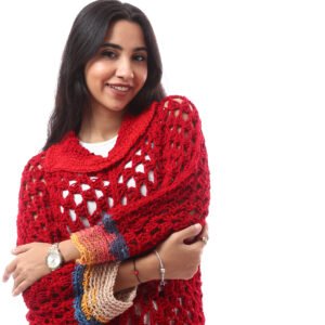 Wool Sweater Blouse Granny Square Crochet Handmade - Image 5