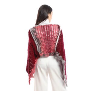 Wool Poncho Asymmetric Triangle Crochet Handmade - Image 5