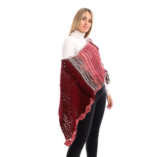 Wool Poncho Asymmetric Triangle Crochet Handmade
