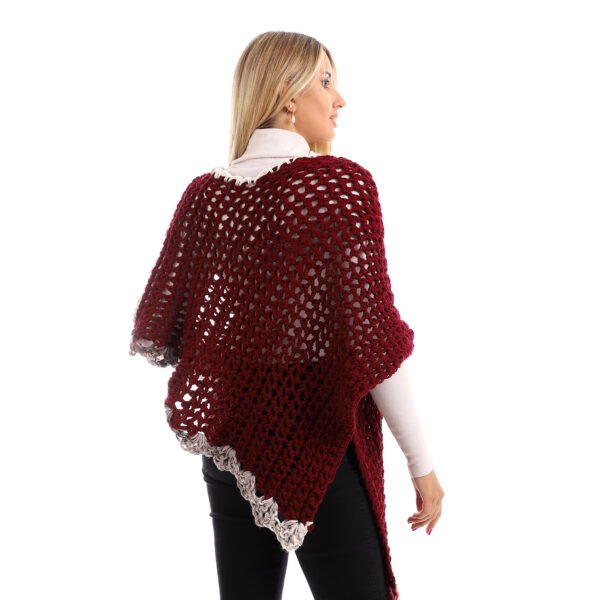 Wool Poncho Asymmetric Triangle Crochet Handmade