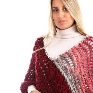 Wool Poncho Asymmetric Triangle Crochet Handmade