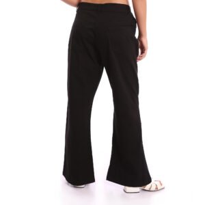 Bell leg Gabardine Cotton Lycra Kik bootcut leg Decorated Flare Crochet Handmade Trousers - Image 3
