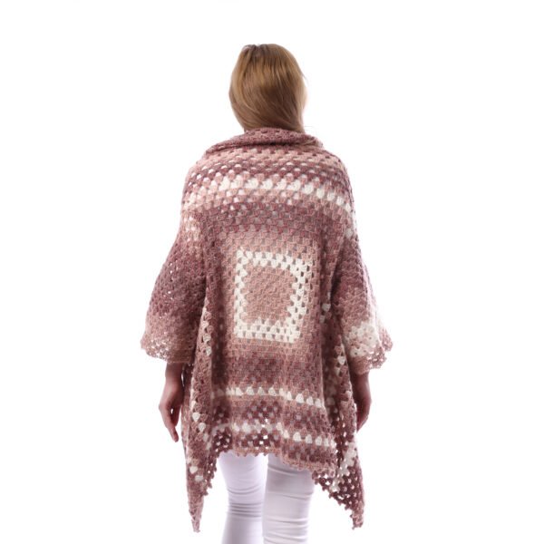 Colorful Back Granny Square Open Cardigan Shawl Crochet