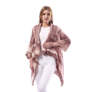 Colorful Back Granny Square Open Cardigan Shawl Crochet
