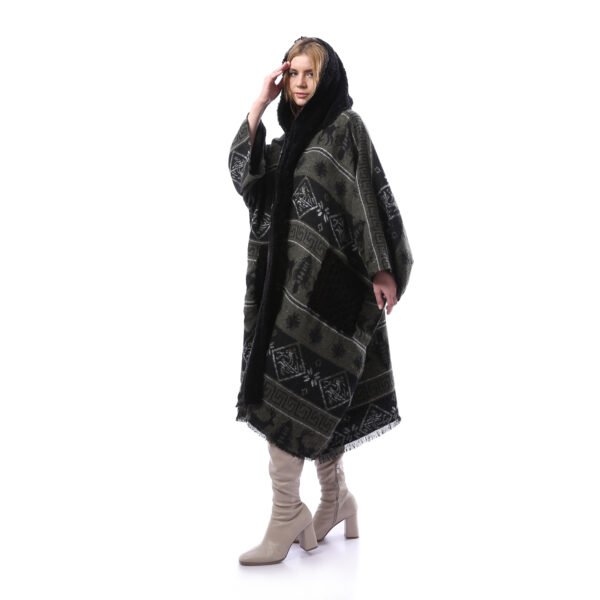 Armi Gogh Wool Open Hoodi Long Cardigan Side Pockets Crochet