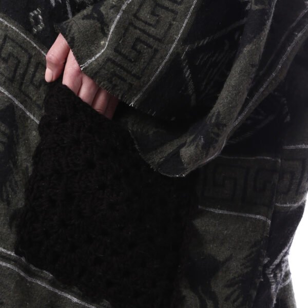 Armi Gogh Wool Open Hoodi Long Cardigan Side Pockets Crochet