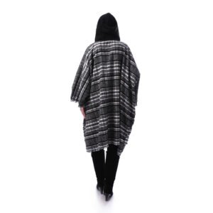 Checks Gogh Wool Open HodiLong Cardigan Side Pockets Crochet - Image 3