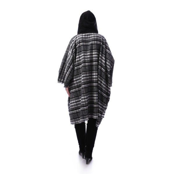 Checks Gogh Wool Open HodiLong Cardigan Side Pockets Crochet