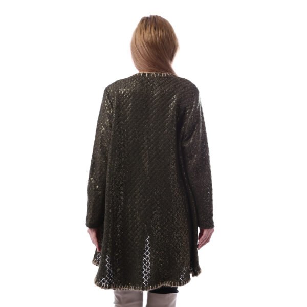 Luxurious Open Ruffle Shiny Cardigan