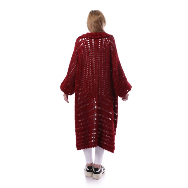Luxurious Open Shiny Mohair  Long Cardigan Crochet Hand Made