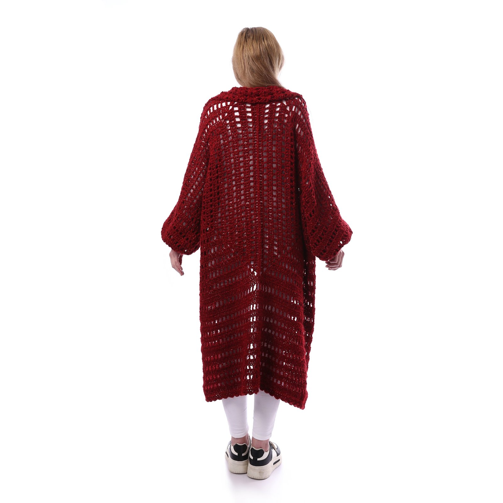 Luxurious Open Shiny Mohair  Long Cardigan Crochet Hand Made - Image 3