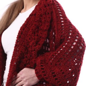 Luxurious Open Shiny Mohair  Long Cardigan Crochet Hand Made - Image 4