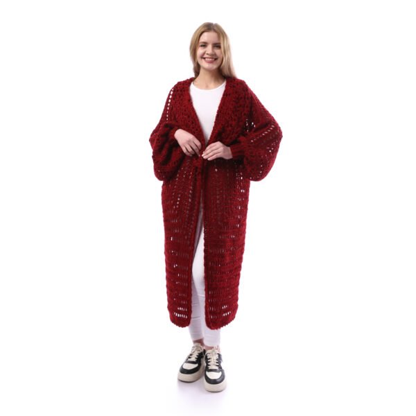 Luxurious Open Shiny Mohair  Long Cardigan Crochet Hand Made