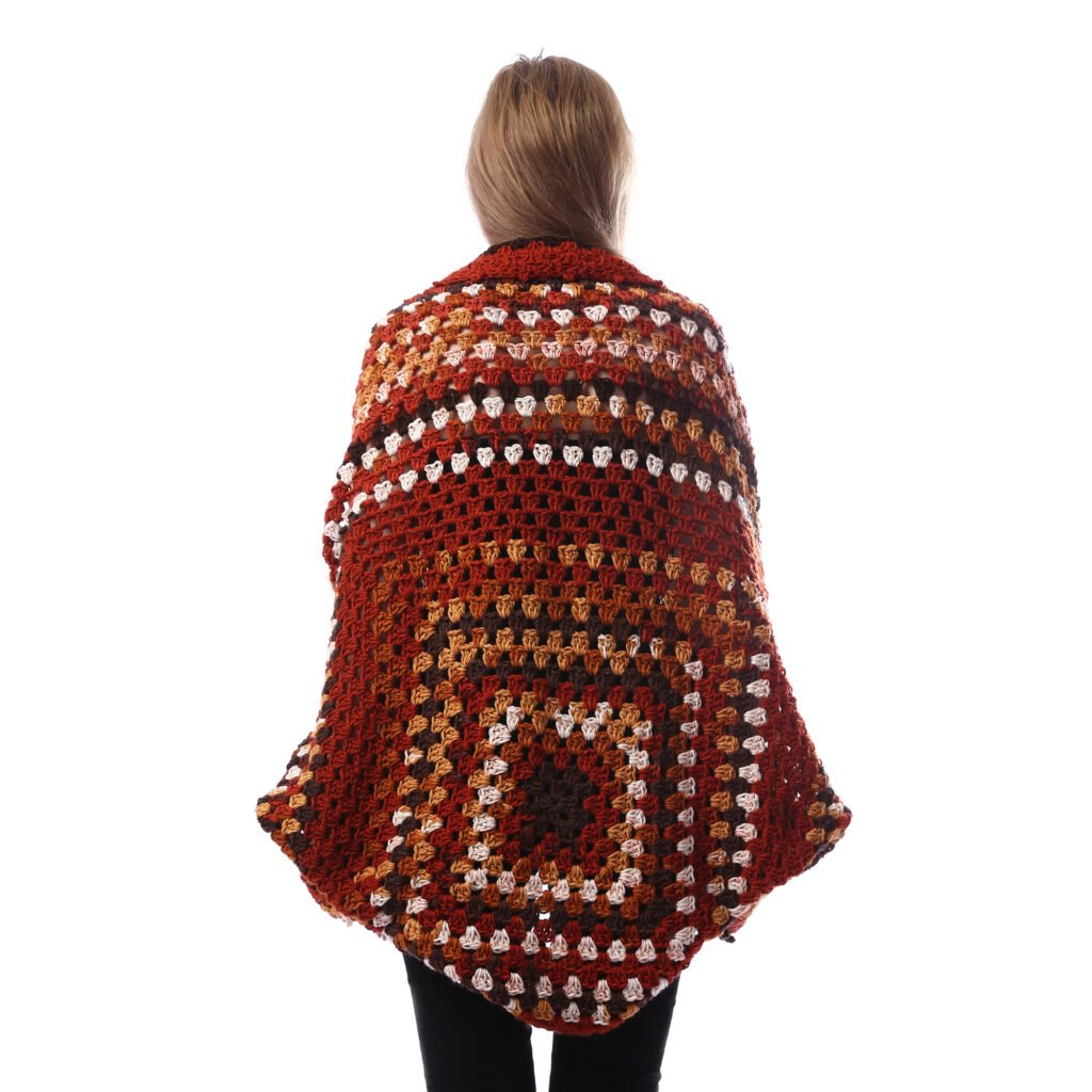 Elegant Colorful Back Granny Square Open Jacket Crochet Handmade